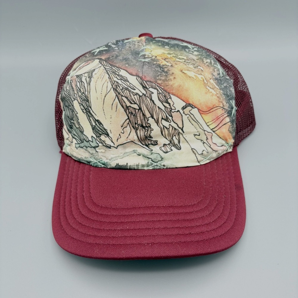Blowfish‎ Designs Mesh Back Trucker Hat Snapback Mountain Art New!
